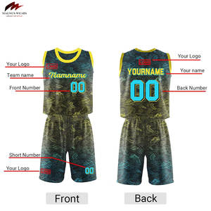 Pantalones cortos de baloncesto de verano BSCI de diseño personalizado, conjuntos transpirables de poliéster 100% de alta calidad, ropa de baloncesto de sublimación de verano caliente - Product Image 2