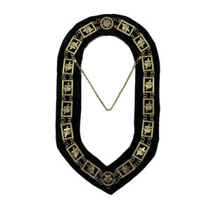 Collier de chaîne Regalia maçonnique personnalisable Meilleur matériau Plaqué or Colliers de chaîne Regalia - Product Image 1