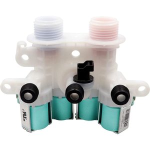 Vanne d'admission d'eau électrique W11165546 en plastique pour lave-linge commercial, pièces de rechange de haute qualité, garantie 1 an, 2 sorties eau chaude/froide - Product Image 4