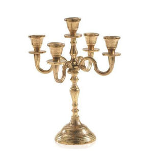 Meilleure qualité grand 5 bras métal aluminium or fini candélabre artisanat décoratif mariage table pièce maîtresse maison lumière - Product Image 5