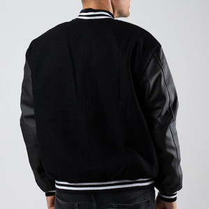Vente en gros sur mesure grande taille 100% coton laine corps et manches en cuir Baseball Letterman vestes Streetwear veste Hip Hop - Product Image 4