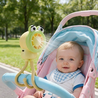 Ventilateur portable pour poussette bébé, forme pieuvre mignonne, flexible, jouet à main, pour siège auto et bureau