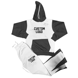 Conjunto de sudadera y pantalón unisex con capucha y forro polar personalizado en todas las tallas para hombre, chándal con logotipo bordado serigrafiado para invierno de talla grande - Product Image 5