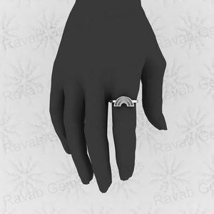 Solid 925 Sterling Silver Arch Rainbow Semi Mount Blank Setting Wedding <b>Ring</b> Good <b>for</b> <b>Ashes</b> & Resin Work Breastmilk Jewelry - Product Image 5