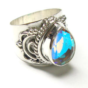 Bague en labradorite bleue naturelle en argent sterling pur fait à la main de style bohème - Product Image 5