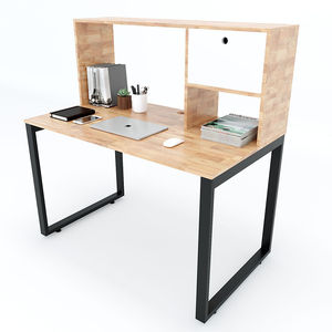 Wooden Simple Ergonomic Convertible <b>Study</b> <b>Desk</b> with Integrated Shelves 70x120x120cm FD68018 - Product Image 1