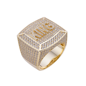 Anillos de Moda Hip Hop con Corazón de Eternidad, Chapados en Oro de 14K, Plata de Ley 925, Anillo de Diamantes Moissanite para Hombre, para Boda - Product Image 2