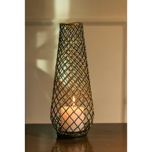 Luxury Candle <b>Tea</b> Light Candle Holder Hot Selling Fancy High Quality Handmade Fancy Metal in Iron Gold Plated Candle Lamp - Product Image 3