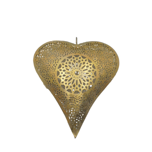 Latest Decorative Set of 2 Metal Hanging <b>Heart</b> Gold W/Gliter for Home and Christmas <b>Decoration</b> Customized Handmade - Product Image 3