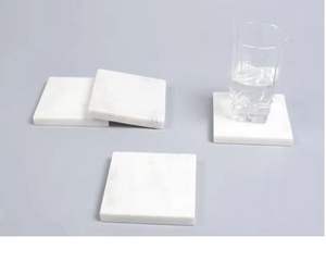 Dessous de verre carrés modernes à double incrustation en laiton Décoration d'intérieur rustique moderne Vaisselle en marbre naturel Protection - Product Image 4