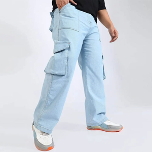 2025 venta al por mayor de alta calidad personalizado hombres Jean Pantalón recto media cintura 100% algodón secado rápido ligero ecológico Jeans - Product Image 1