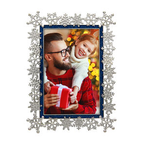 Cadre photo rectangulaire en alliage de zinc bleu marine personnalisable motif flocon de neige pour la décoration de la maison de Noël disponible en plusieurs couleurs - Product Image 5