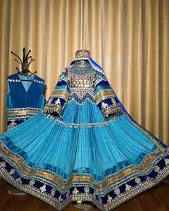 Nuevo último vestido de peso pesado de terciopelo de estilo bohemio Vintage afgano con detalle de botón de cintura Natural de encaje colores personalizables - Product Image 3