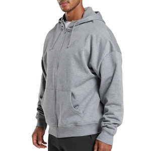 ซิปมีฮู้ดปรับแต่งได้, ทรงโอเวอร์ไซส์, ผ้าฝ้าย100%, สไตล์ซักกรดสำหรับผู้ชาย, กระเป๋าจิงโจ้และดีไซน์เฮฟวี่เวท - Product Image 3