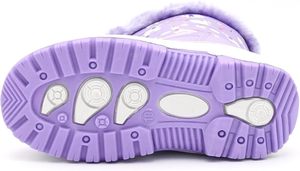 Botas de nieve con estampado de unicornio para niñas Botas de invierno con forro de piel sintética de media pantorrilla con gancho y lazo impermeables para niños - Product Image 5