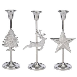 Metal Home Decorative Party Decor Home <b>Candle</b> Holders Christmas Silver <b>Candle</b> Stand - Product Image 3