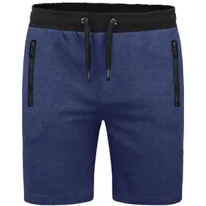 Deluxe איכות מותאם אישית סיטונאי גברים של כחול ריצה ריצה Zip כיסי מכנסיים כושר אימון כושר אימון ללבוש קצר מכנסיים