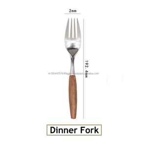 Ensemble de couverts à manche en bois en acier inoxydable poli mat de 5 pièces de vente chaude - Product Image 3