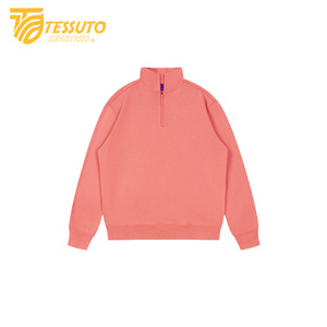 Tessuto personnalisé usine demi fermeture éclair sweats à capuche col montant sweats zippés pour hommes sweats en coton de haute qualité - Product Image 1