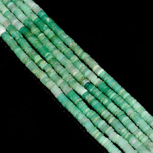 6mm naturel chrysoprase Heishi disque entretoise perles lisse pierre précieuse roue Rondelle pour la fabrication de bijoux et bricolage artisanat fournitures - Product Image 2