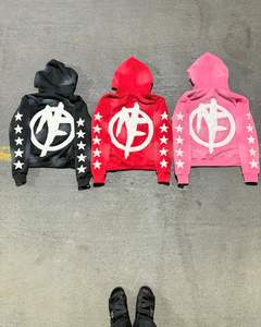 Pulls à capuche personnalisés de haute qualité pour hommes Sweats à capuche en coton polaire thermique French Terry Distressed Embroidery Sweats à capuche en coton personnalisable - Product Image 6