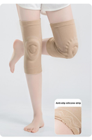Genouillères de protection de haute qualité beige et noires pour pole dance, protection avancée en silicone adhésif pour yoga, pilates, danse et ramassage.