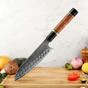 Cuchillo Santoku Japonés de 7 Pulgadas, 67 Capas de Acero de Damasco, Mango de Madera Ecológico, Cuchillo de Cocina Profesional Afilado - Product Image 1