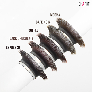 Boîtes à cils Charmlash en gros, plateaux à cils brun chocolat, extensions de cils mates, aspect naturel, semi-mates - Product Image 3