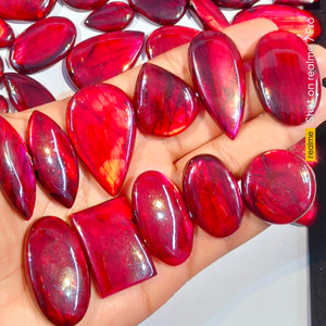 Red Coated Labradorite 100 Gram Lot <b>Mix</b> Shape Cabochon Wholesale Loose Gemstone For Jewelry Making - Product Image 1