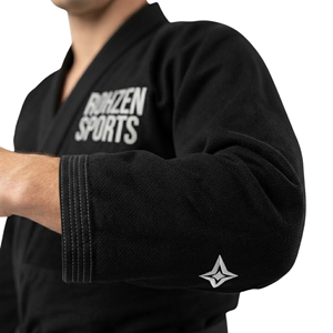 Kimono de judo Rohzen Sports noir 100% coton unisexe adulte coupe classique durable léger 400g Logo thermocollé avant/arrière - Product Image 6