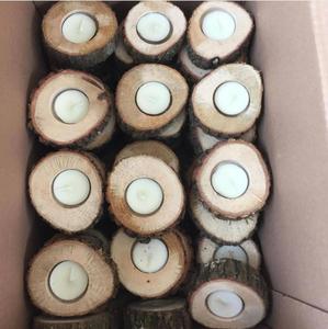 Soporte de madera rústica de madera natural para velas de candelita, decoración del hogar y comedor, soporte de vela elegante y linternas - Product Image 2