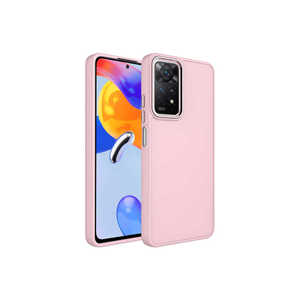 Coque en silicone Netzy Luxury 14 Plus avec cadre métallique pour Xiaomi Redmi Note 11S Global-SAFA Série Luna en rose - Product Image 1