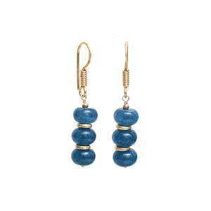 ต่างหูห้อยอัญมณีอะพาไทต์ทำจากทองลูกปัดชุบทองเครื่องประดับแฟชั่นสำหรับวันเกิด - Product Image 1