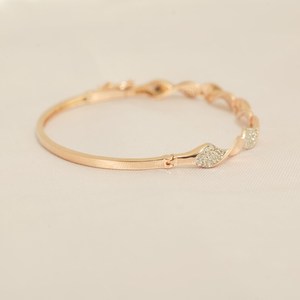 Promise Fine Charm Bracelet con diamantes de laboratorio de corte brillante redondo 14K Gold Charm Party para novia joyería regalo para boda - Product Image 2