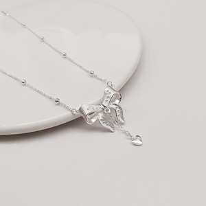 Collar con Colgante de Corazón, Joyería Sencilla de Plata de Ley 925 - Product Image 1