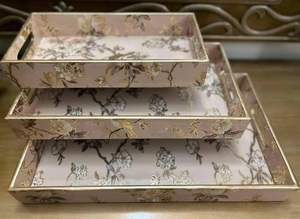 Nueva Bandeja Decorativa de Madera Hecha a Mano para Servir la Cena, Diseño Moderno con Acabado de Impresión Esmaltada, Bandeja para Servir para Uso en el Hogar y Hoteles - Product Image 2