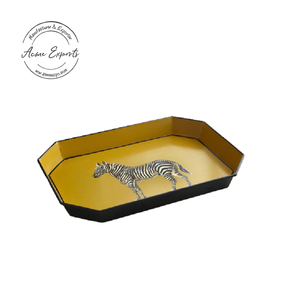 Bandeja de piña de metal dorado de diseño personalizado con acabado dorado Premium utilizada para la decoración del hogar de mesa - Product Image 6