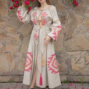 Vestidos bohemios de talla grande para mujer, ropa de playa bordada de manga larga para verano, novedad de 2022 - Product Image 1