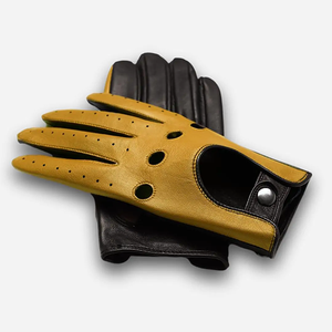 Gants personnalisés en cuir véritable de mouton noir super doux de haute qualité pour la conduite - Product Image 2