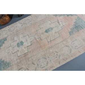 Tapis Vintage Turc 4.8x8.6ft Vert Beige Laine Latex Rectangulaire Forme Abstraite Tabriz pour Entrée Couloir 9x12 Rectangulaire - Product Image 5