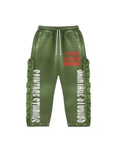 Ensemble surdimensionné personnalisé pour homme en polaire polyester lourd, délavé à l'acide, respirant, décoloré au soleil, avec strass et double fermeture éclair - Product Image 2