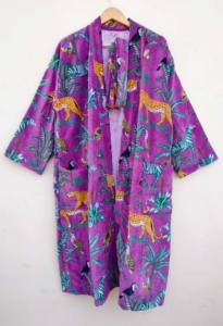 Luxury Unisex Velvet House Robe Boho Kimono Indian cotton Lining Love Classic Elegant Sexy Gift for Adults Summer - Product Image 5