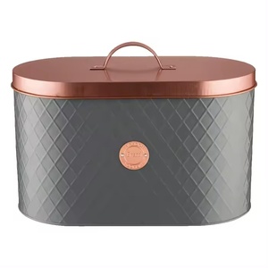 กล่องใส่ขนมปังสำเร็จรูปพร้อมฝาทองแดงทำจากโลหะสำหรับเก็บเบเกอรี่ในบ้าน - Product Image 1