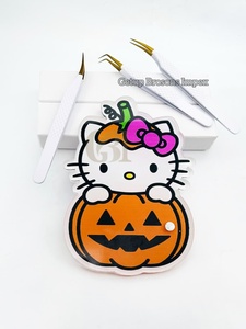 Pince à épiler pour extensions de cils avec pointe dorée isolante en poudre blanche à 90 degrés avec logo personnalisé sur la tuile à cils, instruments de beauté - Product Image 6