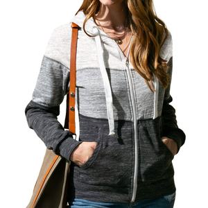 Sudadera con capucha y cremallera completa térmica OEM para mujer, ropa de calle informal, figuras con hombros caídos, sudaderas con capucha transpirables ecológicas de punto - Product Image 4