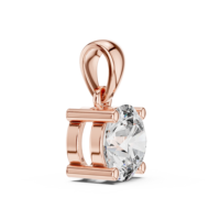 Pendentif solitaire en or rose 10 carats avec diamant