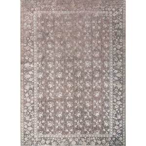 Alfombra de Lana y Seda Anudada a Mano en Verde Azalea con Patrón Floral Abstracto para Sala de Estar, Pasillo, Rectangular, Tipo Rompecabezas - Pae-6164 - Product Image 1