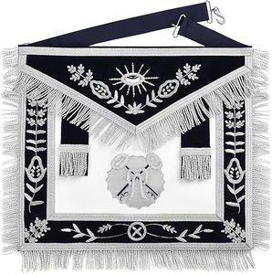 Badge d'officier de la Loge maçonnique bleue personnalisable de qualité supérieure (Trésorier) en cuir d'agneau, velours noir, luxe, à coudre, aimanté, fait main - Product Image 3