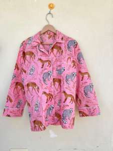 Costume de nuit indien exclusif 100% coton fait à la main imprimé fleuri luxe décontracté élégant popeline pour printemps été automne hiver-ODM - Product Image 3