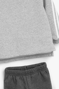Chándal gris de alta calidad para niños con patrón sólido de lana de algodón suave Sudaderas y pantalones de chándal casuales de invierno - Product Image 5
